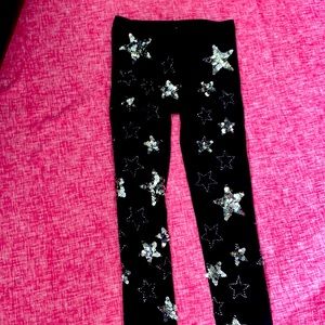 Star print sequin tights